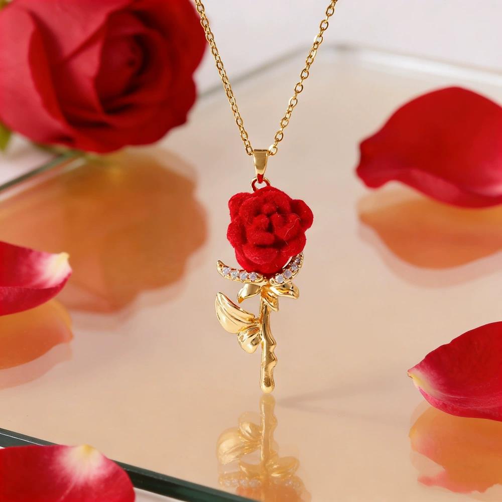 Birth Flower Necklace - สร้อยคอรูปดอกกุหลาบสำหรับผู้หญิง พร้อมเสน่ห์สไตล์ฝรั่งเศส - หรูหราเบาๆ มีระดับ โดดเด่น