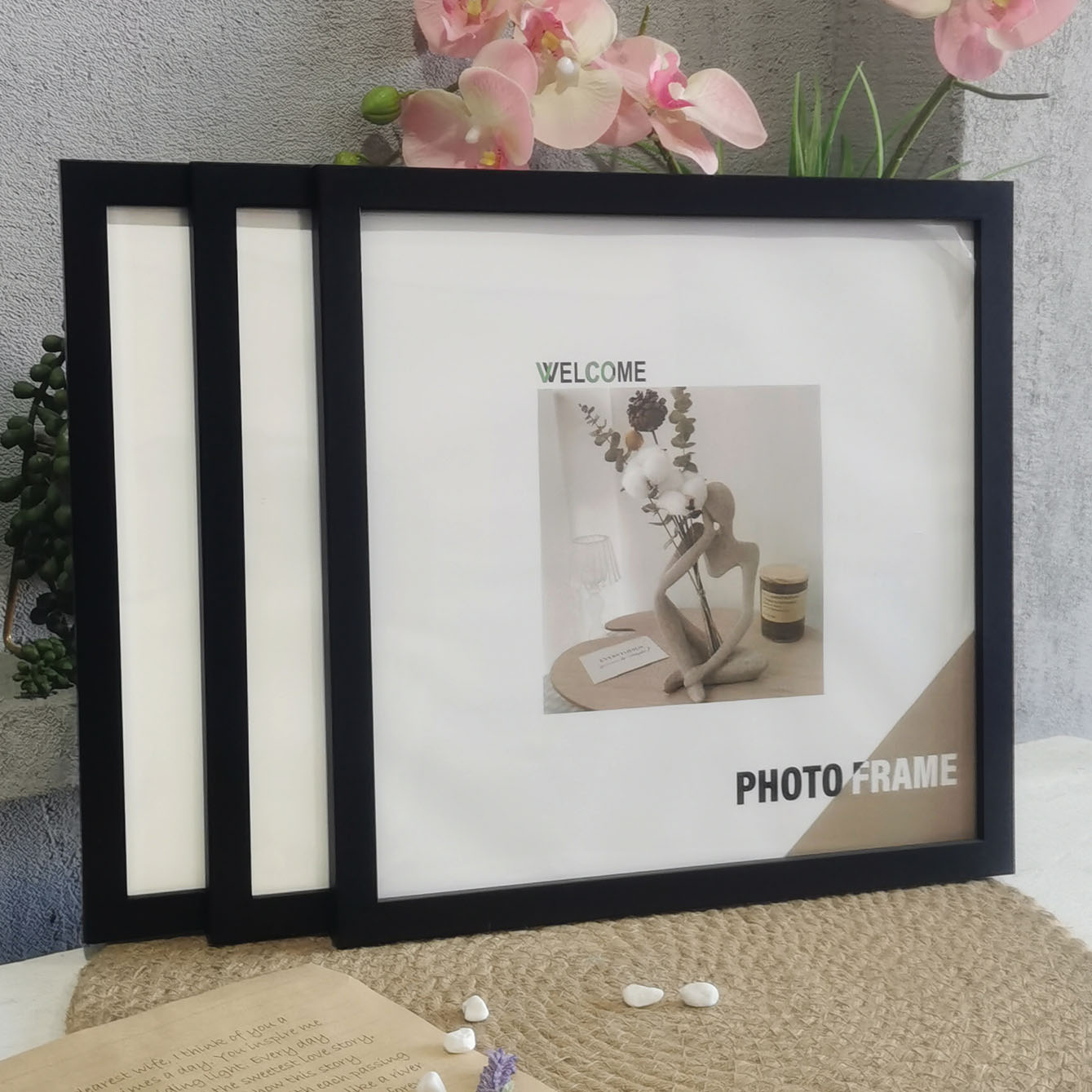 3 ชิ้นไม้กรอบรูปสแควร์สําหรับแ - Engraved Wood Frame บทวิจารณ์และราคา