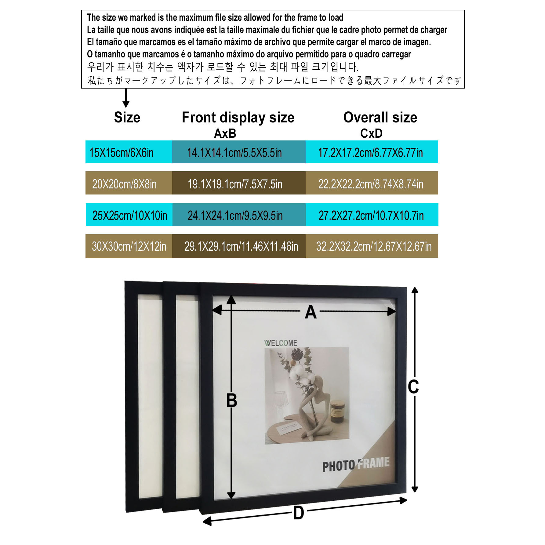 3 ชิ้นไม้กรอบรูปสแควร์สําหรับแ - Engraved Wood Frame บทวิจารณ์และราคา