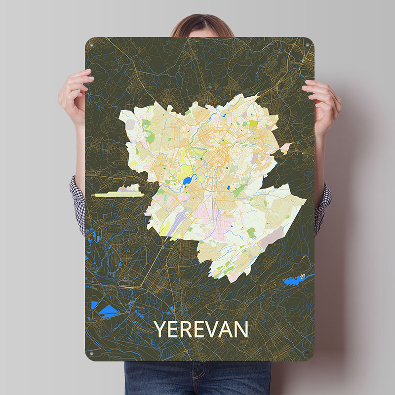 แผนที่เมืองเยเรวัน โปสเตอร์โลห - Custom Map Poster บทวิจารณ์และราคา