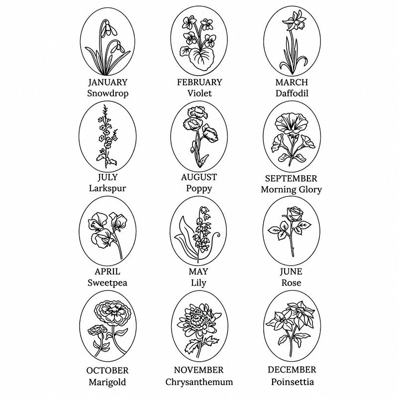 สร้อยคอจี้ดอกไม้ประจำเดือนเกิด - Birth Flower Necklace บทวิจารณ์และราคา