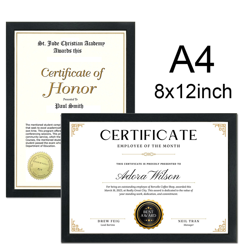 1/2/3pcs กรอบรูปไม้ A4 8X12in  - Engraved Wood Frame บทวิจารณ์และราคา