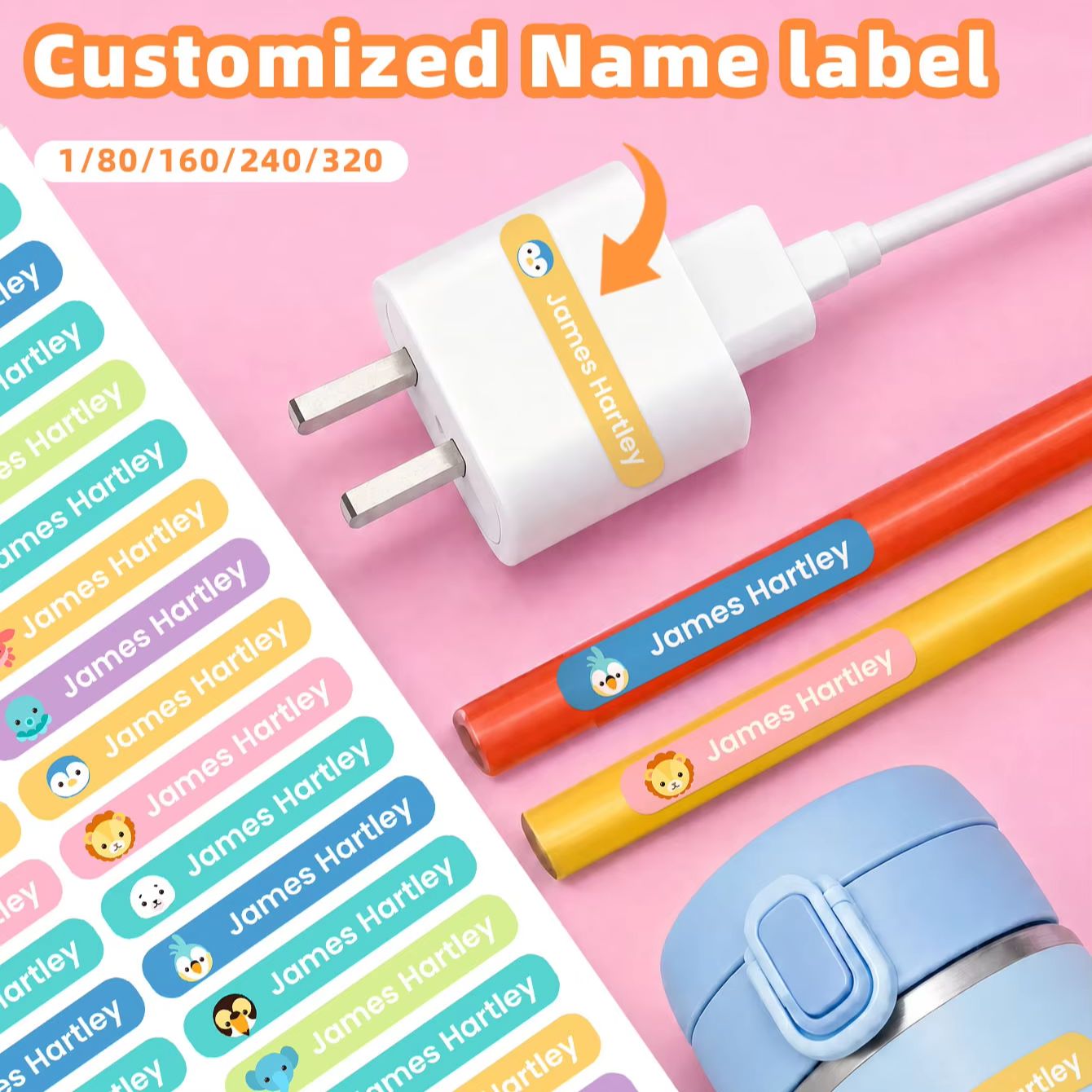 สติกเกอร์ชื่อการ์ตูนแบบกำหนดเอ - Personalized Name Box บทวิจารณ์และราคา