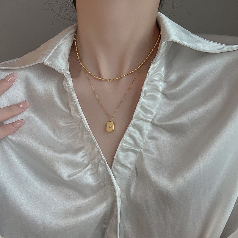 ANENJERY 316L สแตนเลส Double L - Birth Flower Necklace บทวิจารณ์และราคา