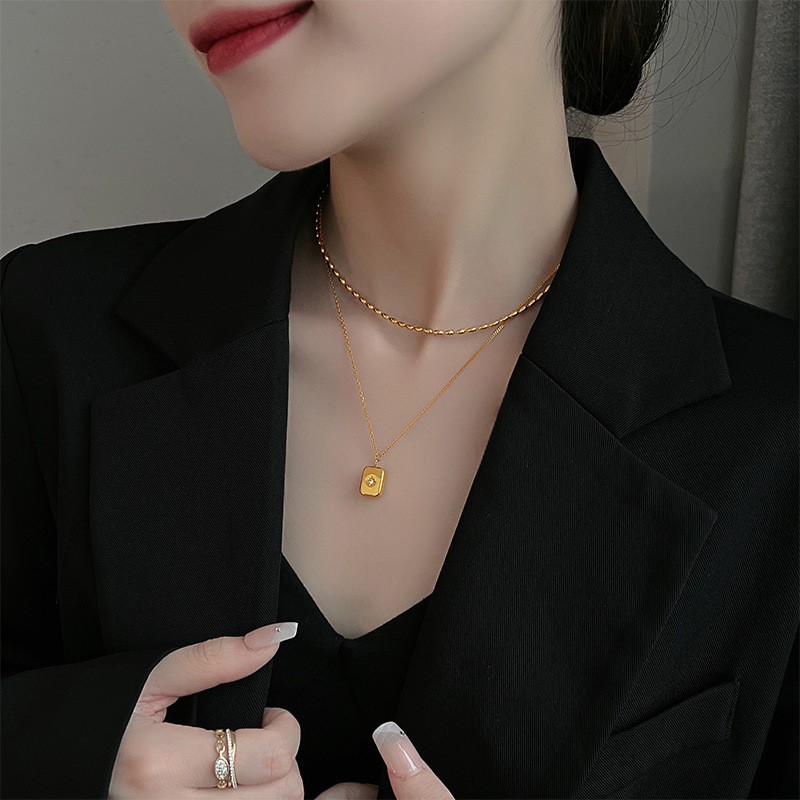 ANENJERY 316L สแตนเลส Double L - Birth Flower Necklace บทวิจารณ์และราคา