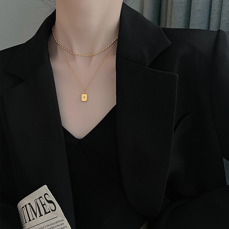 ANENJERY 316L สแตนเลส Double L - Birth Flower Necklace บทวิจารณ์และราคา